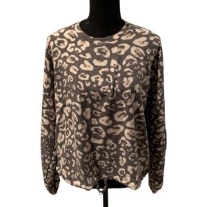Know One Cares Brushed Knit Leopard Sweater  NWT